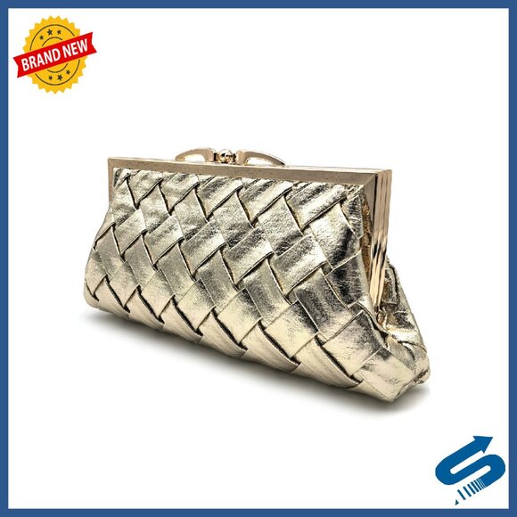 Luxury Checkered Evening Clutch with Detachable Chain Strap